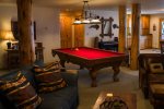 Legacy Downstairs Family Room with Pool Table